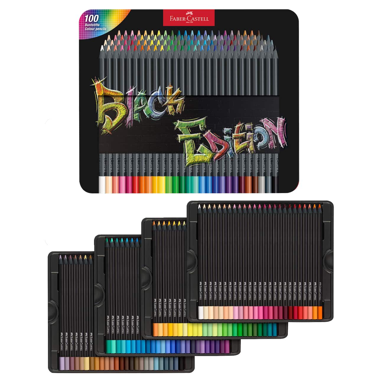 Faber-Castell® 100 Color Black Edition Colored Pencil Tin Set